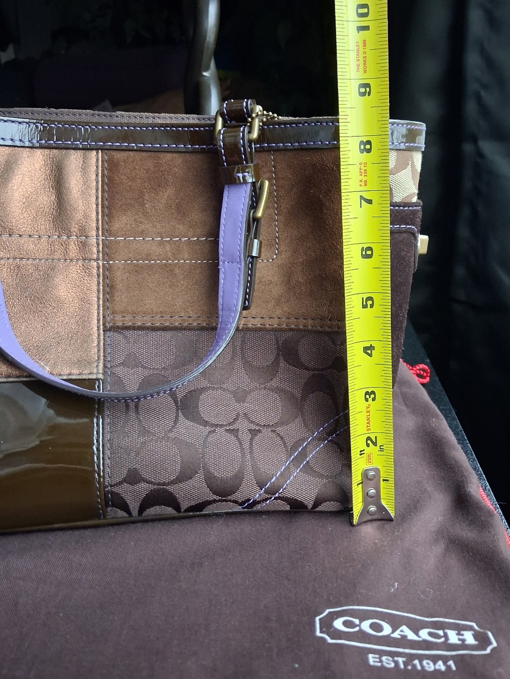 Vintage Coach Patchwork Tote With Lilac - Picture 11 of 13